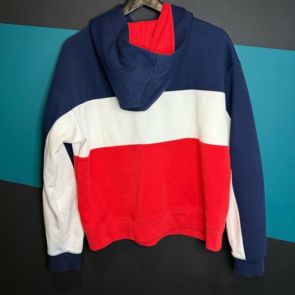 POLO RALPH LAUREN Multicolor Colorblock Spellout Pullover Hoodie Women's M - Picture 7 of 11